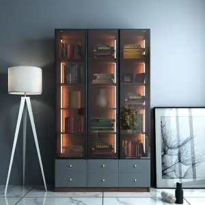 Modern Wooden Bookshelf for Living Room Bedroom School & Home Office-Customizable Size & Color Storage Cabinet