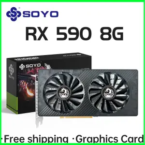 SOYO AMD RX 590 8GB Graphics Card Video Gaming Card GDDR5 256Bit PCI Express 3.0 ×16 6Pin Radeon GPU for Desktop Computers