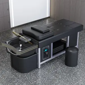 Light Luxury Thai Style Flat Hair Wash Bed, Exclusive Style for Professional Hair Salons and Hair Salons. Ergonomic Fit Design,