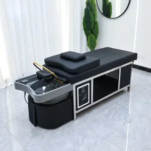 A must-have Multi-Functional Thai Style Hair Therapy Bed for Health Centers, Fully Lying Down for Washing and Care Without