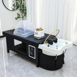 SPA , Multi-Functional Hair Washing Bed in Beauty Shops, Thai Style Head Spa Bed Lying Flat, Fumigation Water Circulation