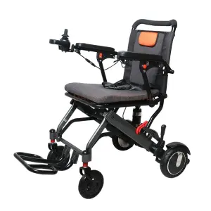 Portable Aluminum Alloy Electric Wheel Chair Lightweight Travel Foldable Power Assist Wheelchair 10AH Lithium Battery