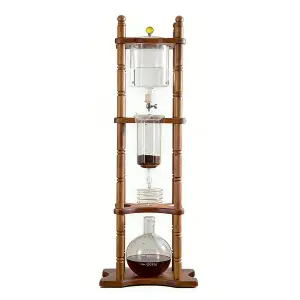 Cross-border 25-person Ice Drop Coffee Maker, Drip Ice Brew Manual Coffee Machine, Large Commercial Solid Wood Hand Brew