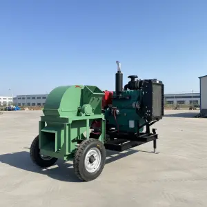 Multifunction diesel Engine Wood Crusher Machine Sawdust Wood Grinder Hammer Mill Crushing