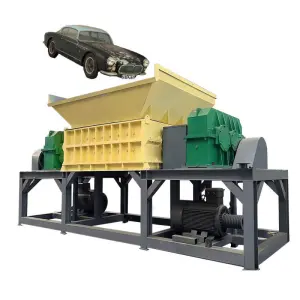 Double Shaft Used Car Motorcycle Tyre Rubber Crushing Machines Waste Tires Metal Scrap Bicycle Plastic Recycle Shredder Machine