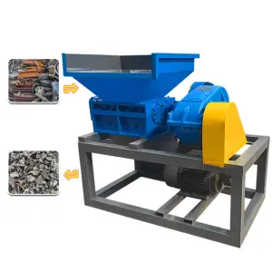 Industrial Double Multifunctional Wood Pallet Tire Plastic Kitchen Garbage Shredder High Separation Rate Automatic Start-Stop