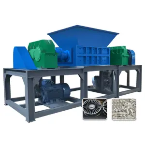 Double Shaft Steel & Scrap Metal shredder Car Wheel Shredding Machine 22kw Motor High Efficiency
