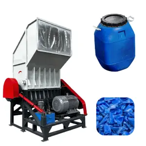 Crushing Plastic Machinery Double Shaft 22kW Shredder Gearbox Engine for PA/PP/PE/PET/PMMA/PC Materials Cross Cut Design Bearing