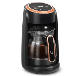 300ML Mini Portable Multifunctional Electric Coffee Machine Tea Maker Milk Warmer Stainless Steel Kettle Glass Pot UK EU Plug