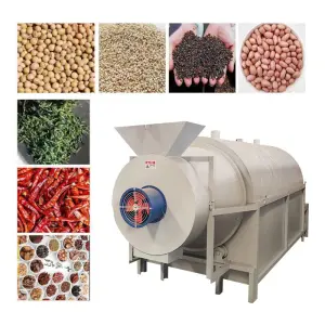 Rotary Drum Dryer Coffee Bean Corn Soybean Rice Husk Seasoning Wheat Peanut Grain Cereal Seed Dry Wood Sawdut Herb Tea Leaf