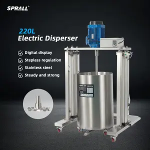 SPRALL Industrial Electric High Speed Shear Variable Frequency Cosmetic Oil Cream Liquid Paint Homogenizer Dispersion Mixer