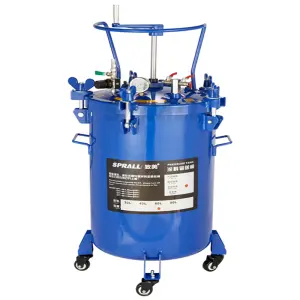 SPRALL 10L-60L Manual Paint Pressure Pot Tank Regulator Pressure Gauge Stainless Steel Inner Cast Iron Pressure Pressure Vessel