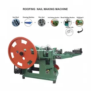 For Pneumatic Nail Gun Construction Workshop Steel Project Galvanized Spiral Shank Coil Corrugated Roofing Nail Making Machine