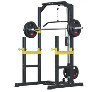 Multifunctional Metal Power Rack Adjustable Squat Cage with Pull-up & Dip Station