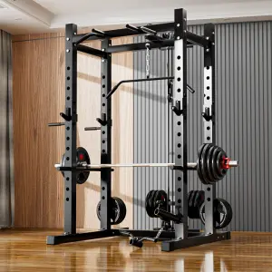 Multifunctional Commercial Gym Frame Home Fitness Equipment Station Barbell Squat Rack Wall Mounted Weight for Bodybuilding 1