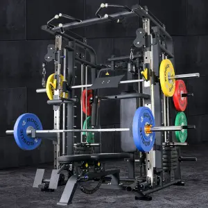 2022 Latest Workout Plate Loaded Machine Commercial Strength Gym Equipment + Bench+155kg Plates Squat Power Rack Smith Machine