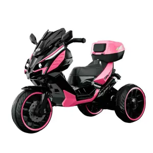 New Children's Tricycle 12V Battery Operated 3-Wheel Kids Electric Motorbike Pink Ride-On Motorcycle Toy for Girls Boy