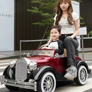 Adult Can Sit 4-Wheel Electric Ride-On Car for Kids 12V Battery Operated Pedal Kids Electric Car with Remote Control