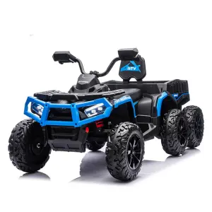 Big Size Six-wheel Remote Control 12V/24V Battery-Powered Electric Ride-On Car with Leather Seats and Music for Kids 5-10 Years