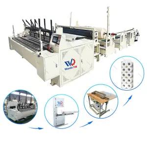 Semi-Automatic China Small Business Tissue Toilet Paper Making Machine Jumbo Roll Toilet Paper Rewinding Machine