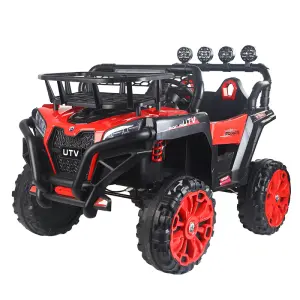 Dual-Seater 12V Battery Electric Ride-on Cars for Big Kids to Drive With Remote Children Off-road Plastic Outdoor Toy Vehicle