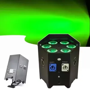 AOPU 6*18W RGBWA+UV 6In1 LED Battery Par Light Wireless Par Light Stage Lights for Party Bar Club Wedding