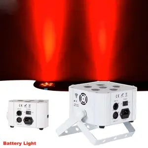 AOPU 6In1 High Brightness 6x18W Wireless LED Par Light Uplights Battery Wireless WIFI Control Par Light for Dining Room Wedding