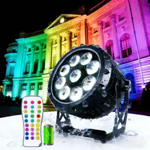 AOPU Waterproof 6In1 9pcs18W Uplights Battery Wireless Led Uplight Wireless Stage Light Led Par for Party Events