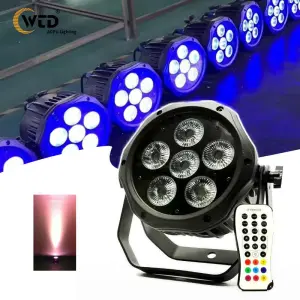AOPU 6*18W RGBWA+UV 6in1 LED Par Lights Uplights Battery Wireless Stage Lights IP65 Par Lights for Concert Club Wedding