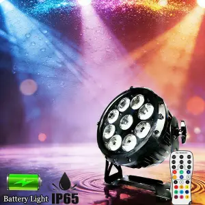 AOPU 9*18W Waterproof 6In1 Wireless Uplights Led Par Light Waterproof Uplights Battery Wireless Par Led Lights for Wedding Party