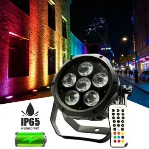 6*18W RGBWAUV Remote Control Wireless Dmx Battery Uplights LED Slim Par Light for Concert