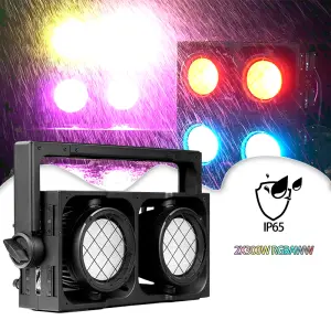 AOPU IP65 COB 300W*2 Blinder Light High Brightness RGBA WW Splicing LED Audience Light for Bar Party Wedding Stage Music Show