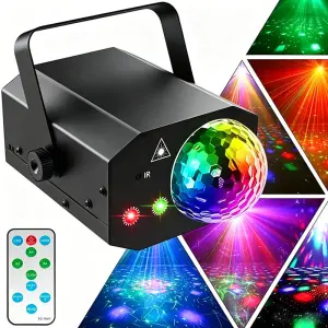 Hot Sale 2 In1 RGB LED Rotating Strobe Party Light With Remote Control Effect Stage Lights for DJ Club Night Lamp