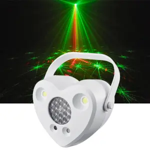 AOPU 20W LED Effect Light With Strobe and Pattern Laser Heart Shaped Stage Effects Light for Party Club