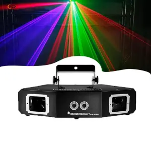 4 Beams Patterns RGB Laser 4 Eyes Full Color DMX512 Control Club DJ Equipment Stage Lighting for Wedding Show Concert Bar Party