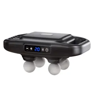 Professional Grade Four-Head Fascia Multi-Head Massager Portable Deep Impact Body Relaxation Massage Gun 4 Speed Heat Features