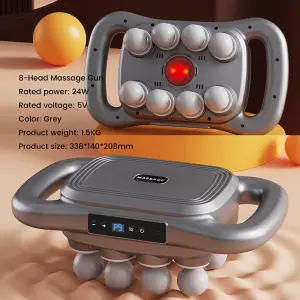 8-16 Heads Muscle Massage Gun with 30 Speeds 3 Modes Grey Percussion Massage for Back Legs Relief Body Gift for Men and Women