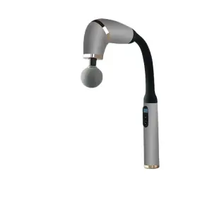 Portable Electronic Deep Tissue Massage Gun with Strong Kneading Intensity Handheld Fascia Impactor Massager Curved Handle