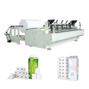 China Manufacturer Automatic Small Toilet Tissue Paper Roll Rewinding Converting Making Machine