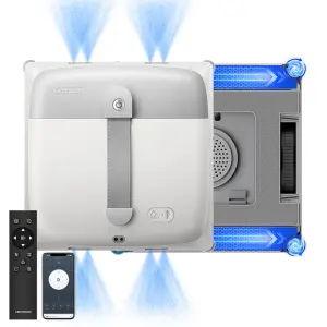 Window cleaning robot Liectroux G9, with 2 vibrating bionic arms, 8-way water pump spray,10KPa,frameless works,app,voice prompts