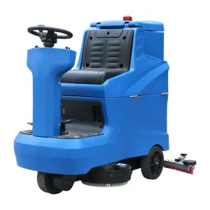 Industrial Electric Ride-On Floor Scrubber Dryer Low-Noise Manual Cleaning Equipment for Hotels Supermarkets New Condition