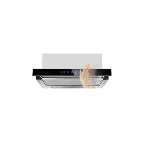 Qianjing 500 600 700 900 mm White Paint Touch Switch Glass Front Panel Telescopic Sensor Range Hood