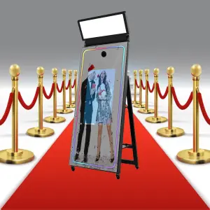 70 Inches Led Light Frame Portable Mirror Selfie Smart Touch Mirror Photo Booth Affordable Magic Mirror Photo Booth