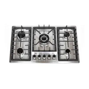 Built in Gas Stove LPG LNG Universal Home Gas Cooker Cooktops Kitchen 5 Big Burners Stainless Steel Exported to 43 Countries