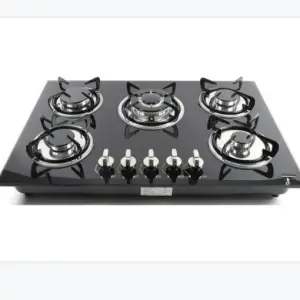 Built in 5 Burners Gas Cooker Liquefied Petroleum Gas Natural Gas Stove Glass Propane Household Kitchen Countertop Stove Cheap