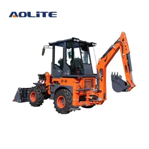 AOLITE Backhoe Loader CE EPA 4x4 Mini Front End Tractor Loader Wheel Excavator Backhoe Loader
