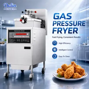 Equipamiento Para Cocina De Restaurante De Comida Rapida KFC Freidora Para Papas Fritas Y Freidora a Presion Para Pollo Estilo