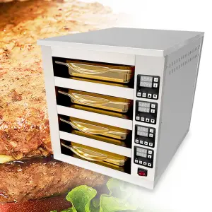 4 Layers 4 Pans Commercial Large Capacity KFC Fast Food Restaurant Equipment Hamburger Patty Warmer Cabinet for Warming Holding