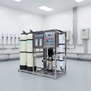Commercial Lab Swimming Pool Water Treatment Machine PLC Pump Motor 1000L/Hour Capacity 98-99% Desalination Reverse Osmosis