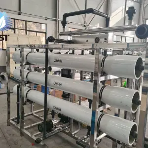 Reverse Osmosis Water Filter System with Pump Motor Pressure Vessel & PLC-High Efficiency Desalination & Softening 95-98% Rate